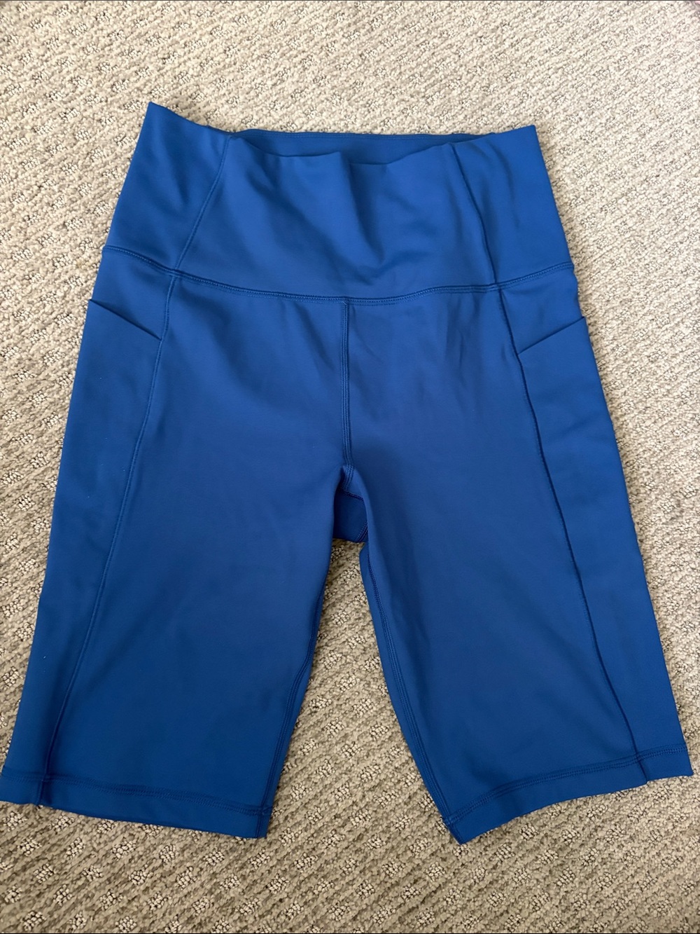Lole bright blue bike shorts, size S
